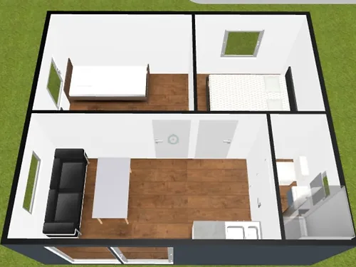 Conteneur mobile – Tiny House avec deux chambres (32 m²) – Image 4